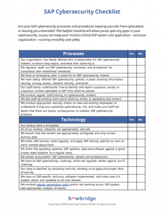 SAP Cybersecurity Checklist